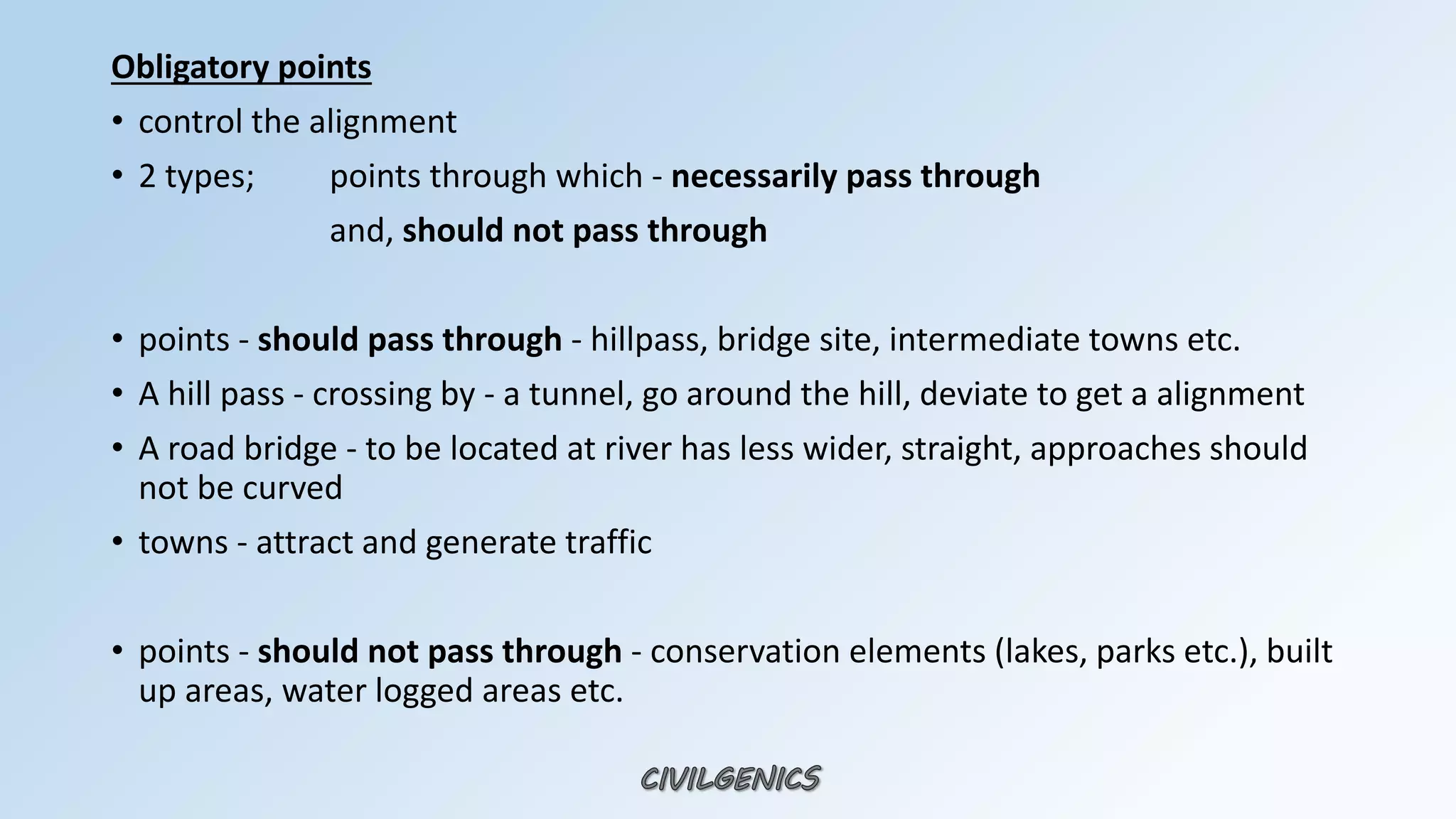 highway alignments and cross-sectional elements of a road | PPTX