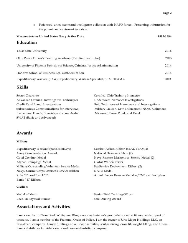Civilian Resume