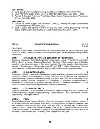 university civil engineering syllabus regulation 2008 | PDF