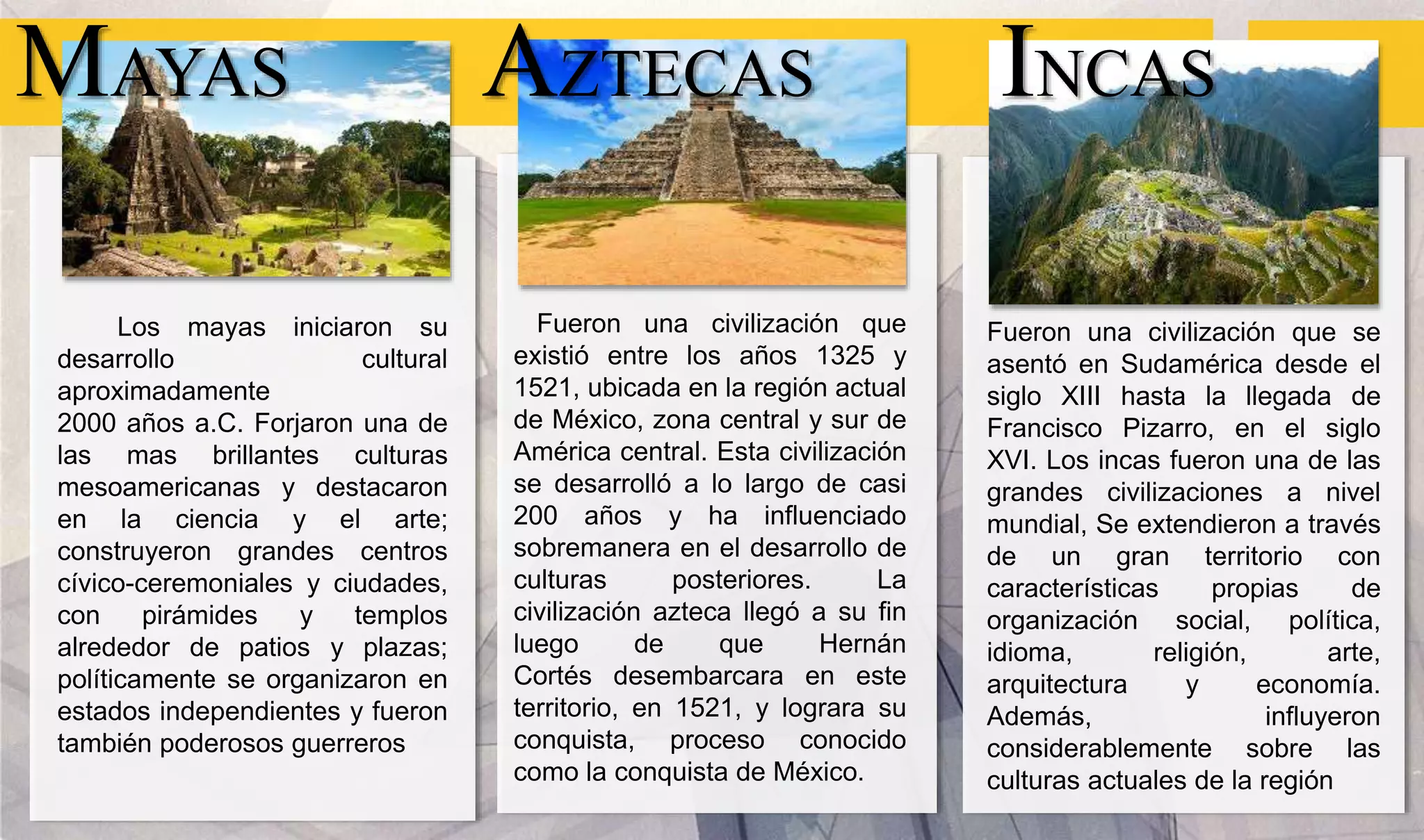 Civilizacion Maya Azteca E Inca Pptx