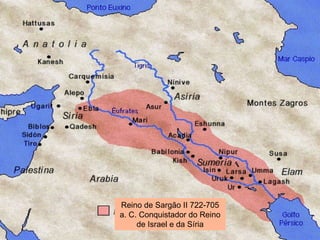 Reino de Sargão II 722-705 a. C. Conquistador do Reino de Israel e da Síria 