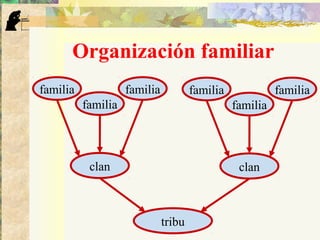 Organización familiar
clan
tribu
familia
familia
familia
clan
familia
familia
familia
 