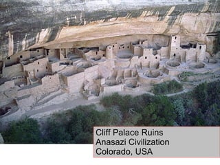 Cliff Palace Ruins  Anasazi Civilization Colorado, USA 