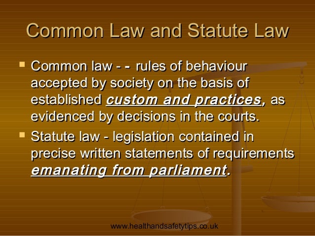 Relationship Between Statute And Common Law – JJNU
