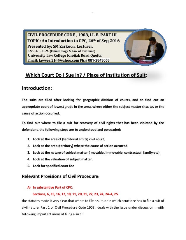 civil procedure code pakistan notes