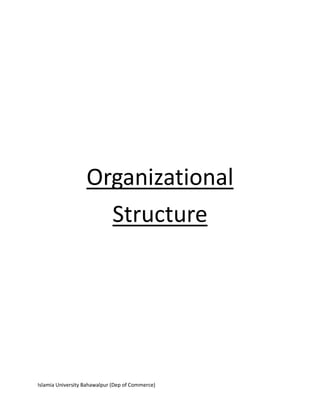 Islamia University Bahawalpur (Dep of Commerce)
Organizational
Structure
 