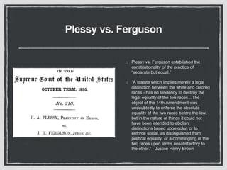 what did plessy v ferguson establish