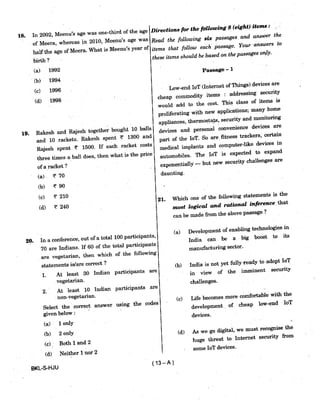 Civil Service 2019 Prelims Previous Question Paper - 2