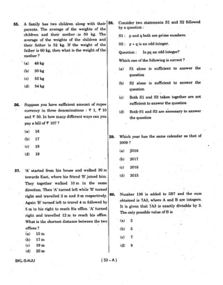 Civil Service 2019 Prelims Previous Question Paper - 2