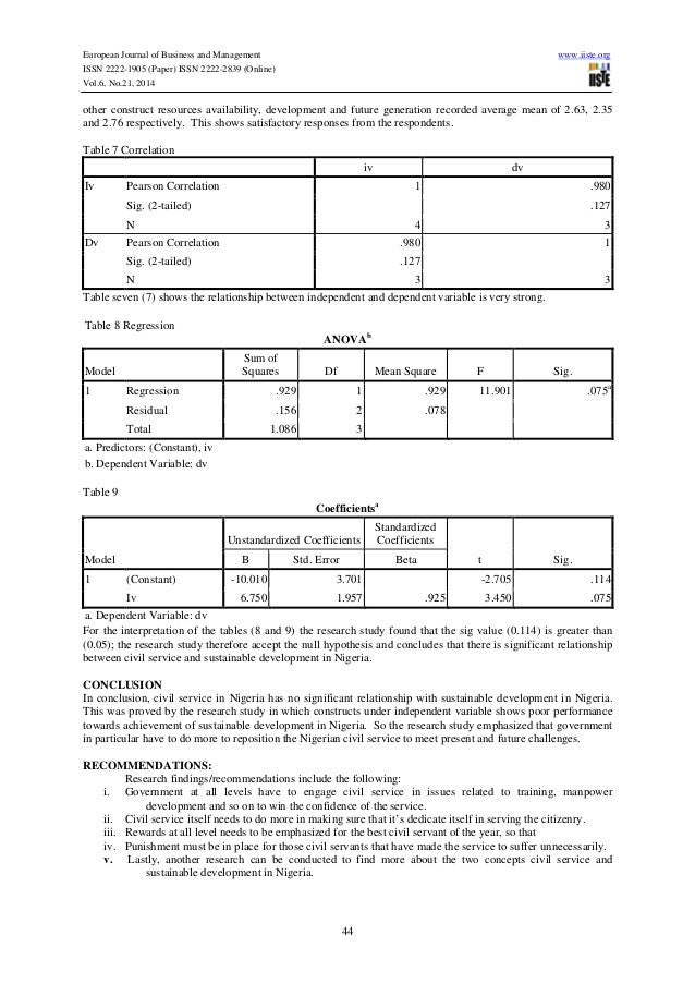 Civil service and sustainanble development in nigeria