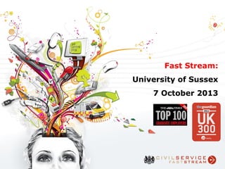 Fast Stream:
University of Sussex
7 October 2013
 