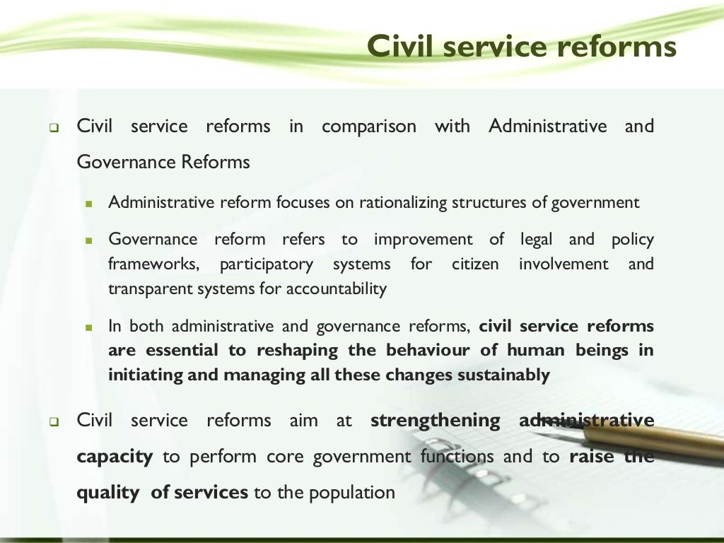 Civil service reforms