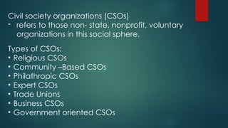 Philippine Politics and Governance for Garde 11 ( civil society) | PPTX