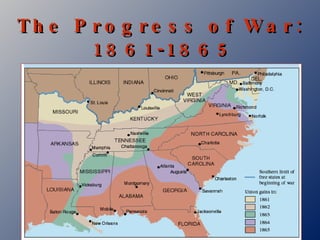 The Progress of War:  1861-1865 