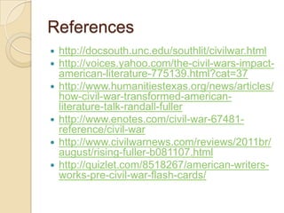 Civil War and American Literature (General Perspective ) | PPT