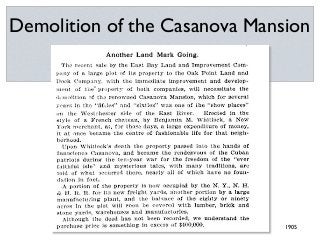 Demolition of the Casanova Mansion
1905
 