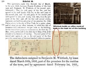 Fulton St.
Broadway
Whitlock builds an ofﬁce made of
brick in the back lot of this building
Fulton Street 164
 