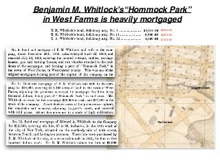 Benjamin M. Whitlock’s“Hommock Park”
in West Farms is heavily mortgaged
$220,000
$550,000
$110,000
The Chateau
Leggetts Creek
 