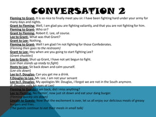 Richard Gatling         We invited Richard Jordan Gatling because, Richard Gatling was a very successful opportunist who had revolutionized war as we know it by inventing a multi-barrel weapon that was capable of firing 200 rounds per minute. The Gatling gun had made all other aspects of War that had been relative obsolete. Now, no longer did it matter who had the most troops, but who had the most firepower, an amassed charge could be mowed down by a few Gatling guns manned by only by eight to ten men. Richard Gatling was a very influential figure in the development of war. That’s why we invited Richard Gatling.