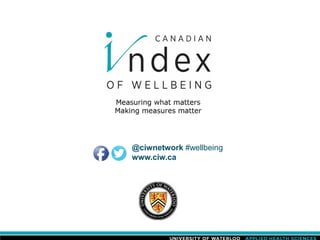 @ciwnetwork #wellbeing
www.ciw.ca
 