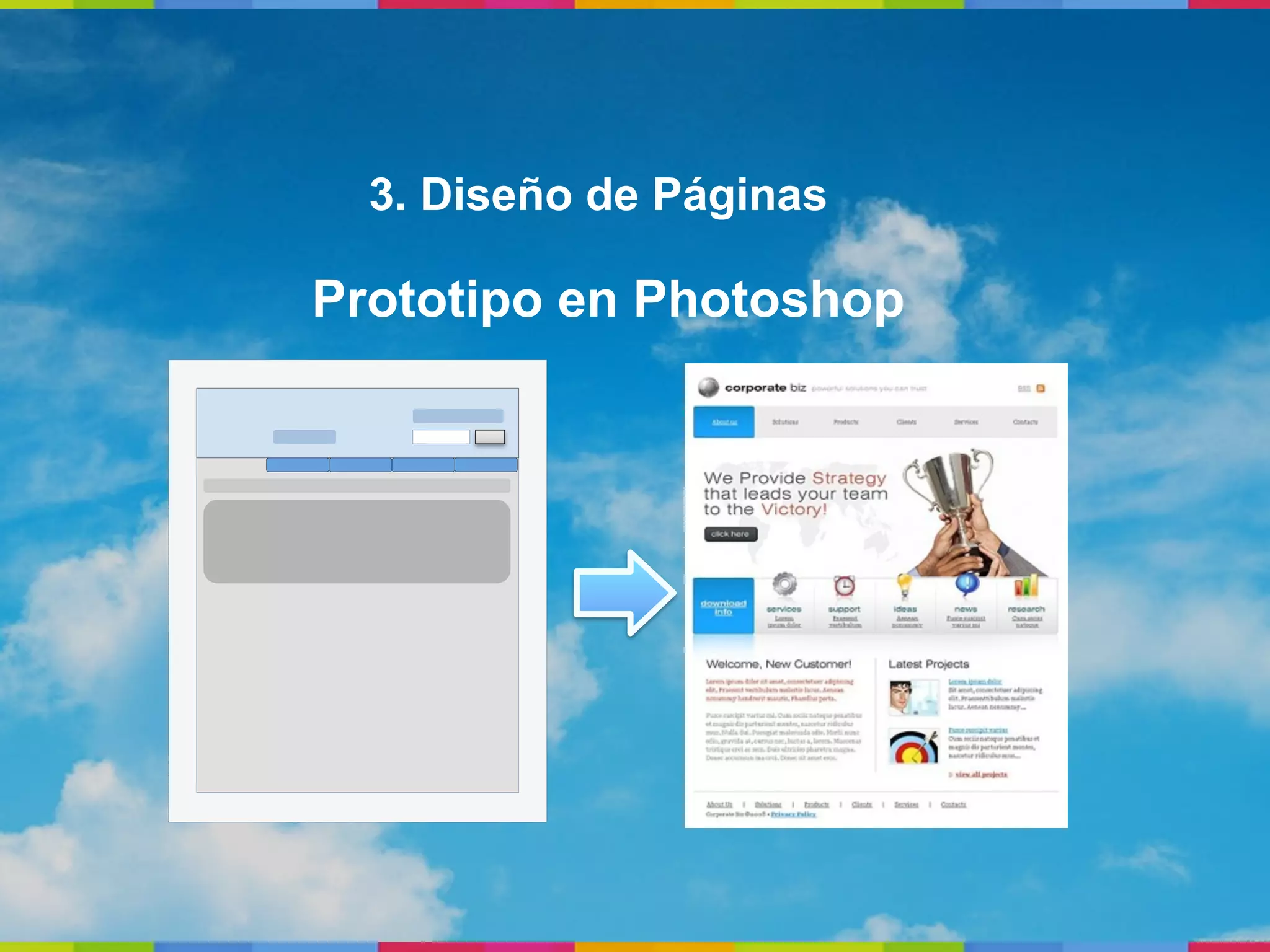 3. Diseño de Páginas

Prototipo en Photoshop
 