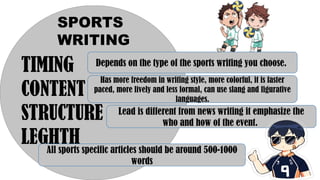 Text Structure Examples Using Sports CJ-SPORTS FOR NEWS REPORTING in CAMPUS JOURNALISM | PPTX