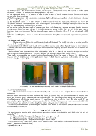 Experimental Comparison Study for Savonius Wind Turbine of Two & Three ...