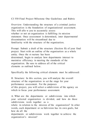 CJ 550 Final Project Guidelines and Rubric Overview | DOCX