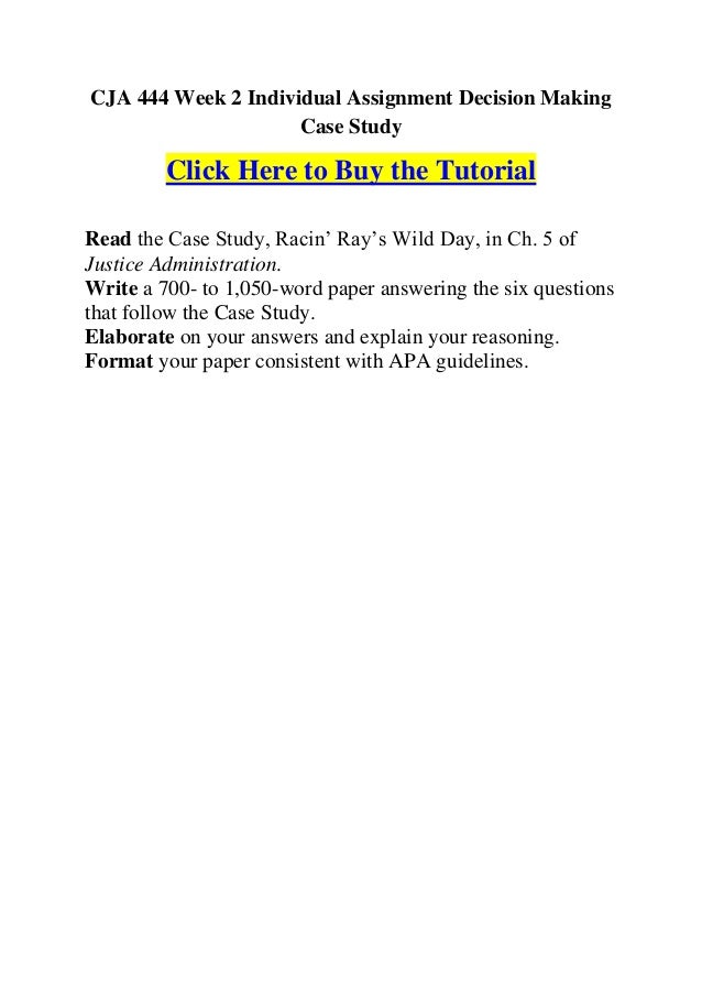 Decision making case study paper cja 444 image
