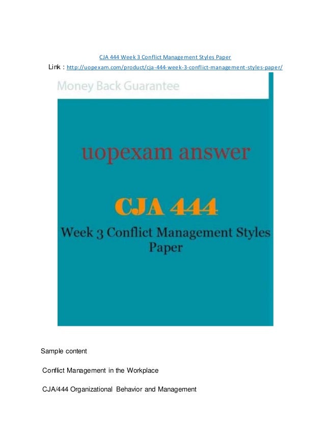 Conflict management styles paper