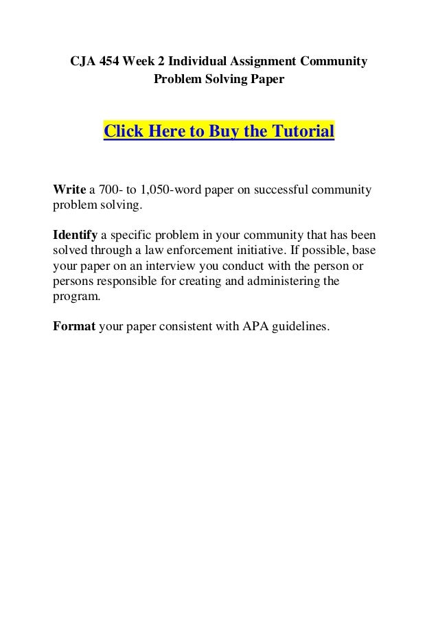 Problem solving essay assignment