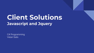 Javascript in C# for Lightweight Applications | PPTX