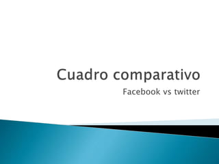 Facebook vs twitter
 
