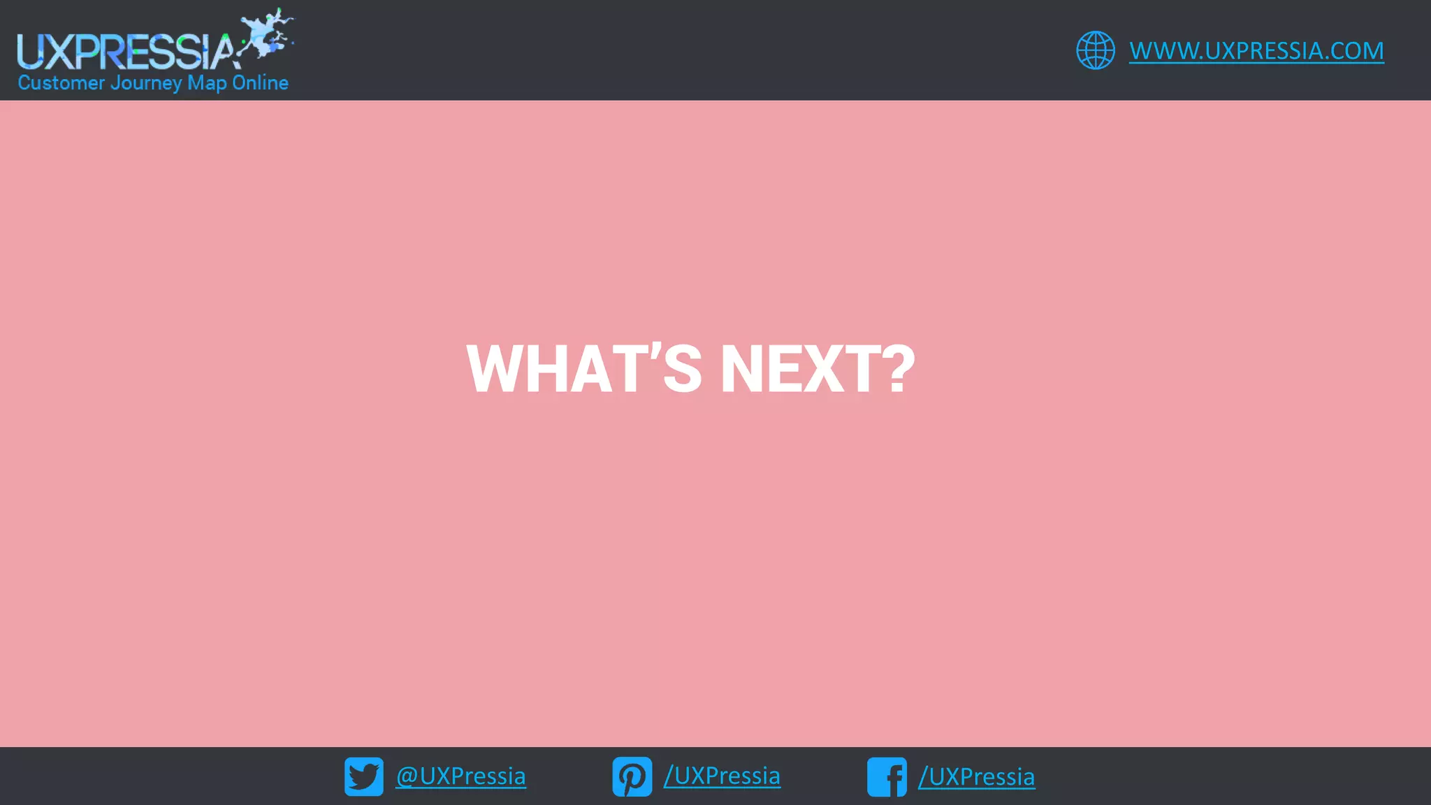 @UXPressia /UXPressia /UXPressia
WWW.UXPRESSIA.COM
WHAT’S NEXT?
 