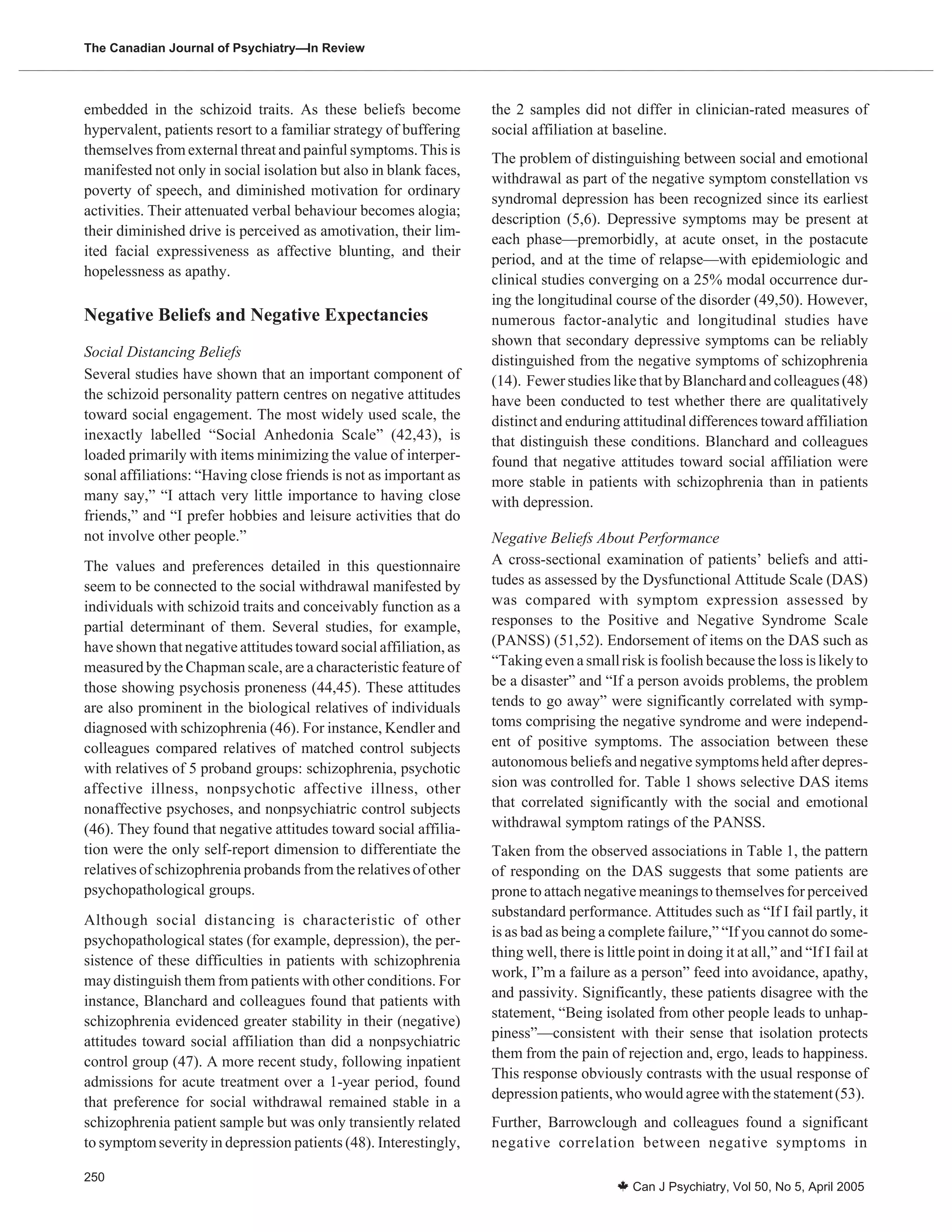 The Negative Symptoms of Schizophrenia | PDF