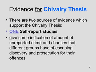evaluation of chivalry thesis