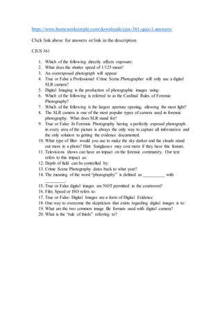 Cjus 361 quiz 1 answers | DOCX | Photo Editing Software | Computer ...