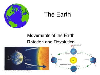 The Earth
Movements of the Earth
Rotation and Revolution
 