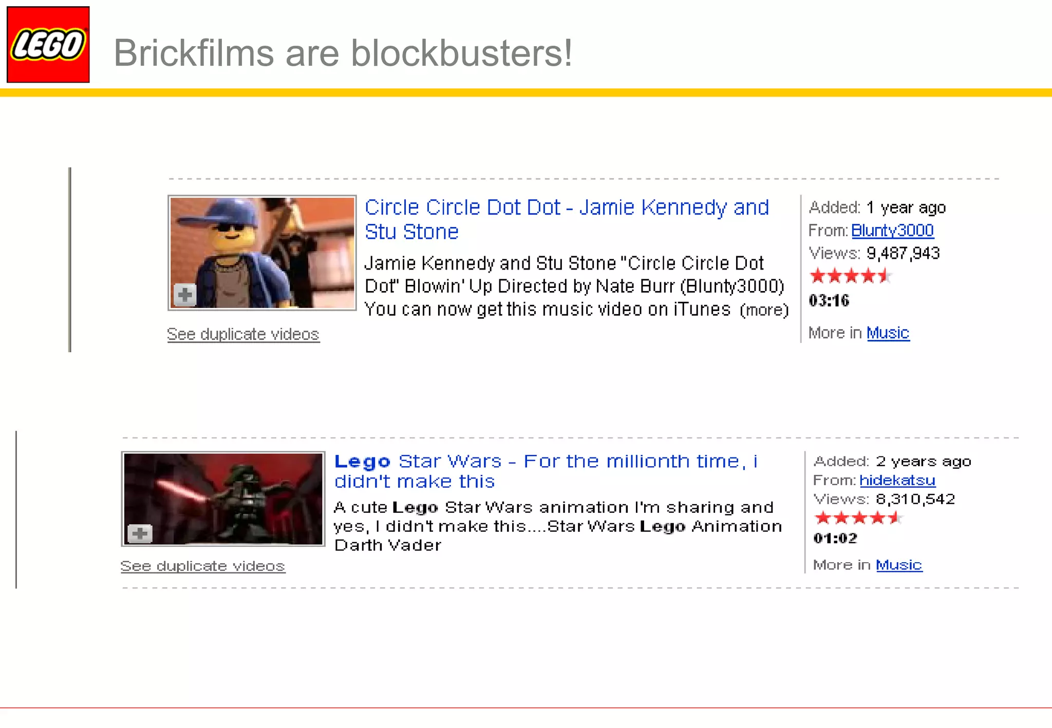 Brickfilms are blockbusters!
 