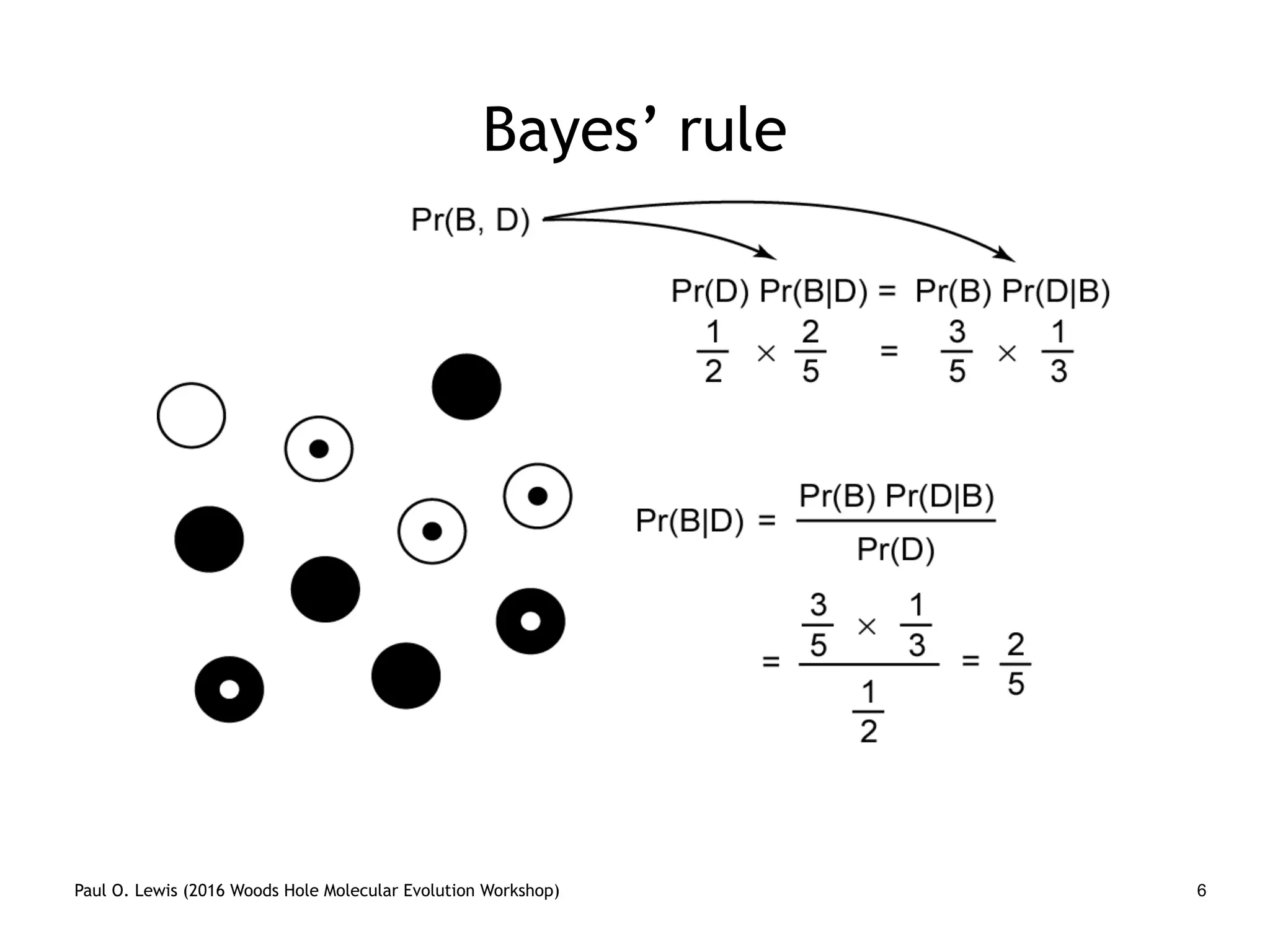 Paul O. Lewis (2016 Woods Hole Molecular Evolution Workshop) 6
Bayes’ rule
 