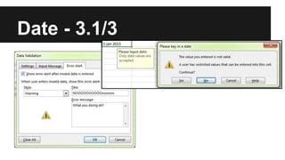 Data validation - Excel | PPTX