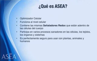 ASEA - EL MILAGRO DE LAS MOLÉCULAS DE SEÑALIZACIÓN REDOX