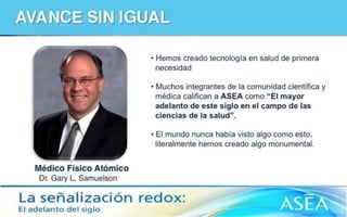 ASEA - EL MILAGRO DE LAS MOLÉCULAS DE SEÑALIZACIÓN REDOX