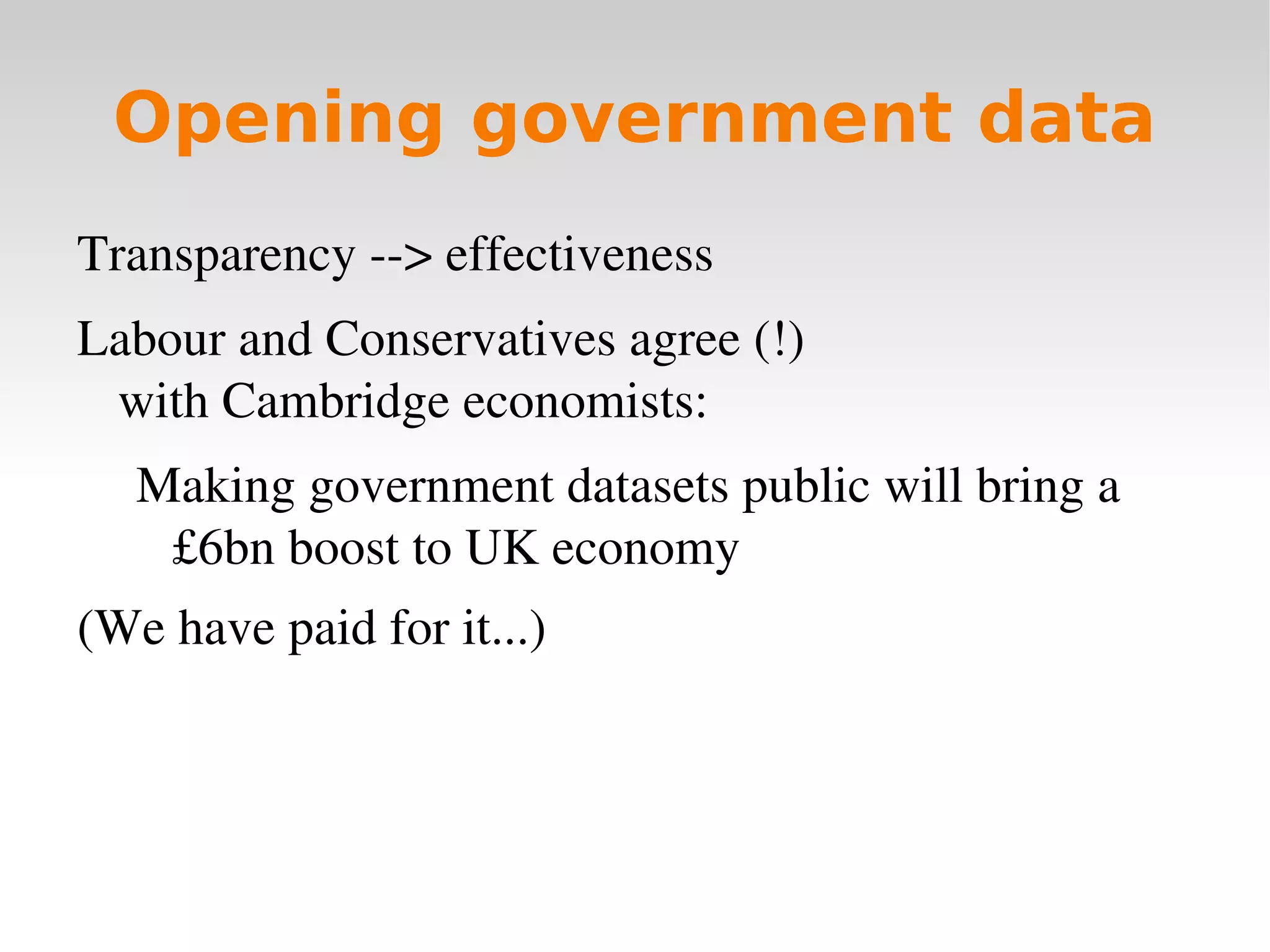 Linking data Dr. Hans Rosling, Professor of Global Health, Karolinska Institute, Sweden (TED talk) 