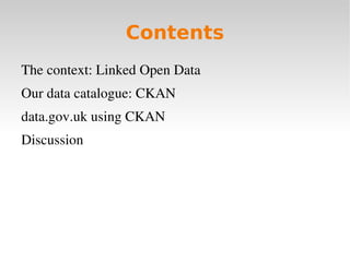 Contents The context: Linked Open Data 