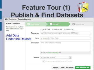 Feature Tour (1) 
Publish & Find Datasets 
Add Data 
Under the Dataset 
2014/5/22 10 
 
