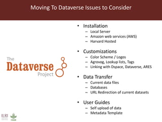 Moving from CKAN to Dataverse setting the plan for 2020