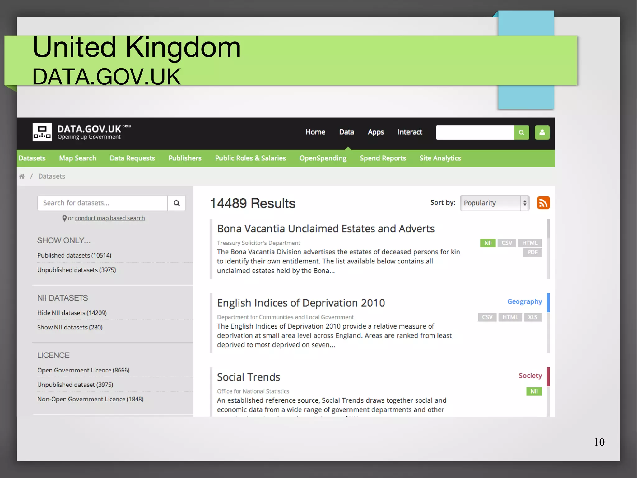 10
United Kingdom
DATA.GOV.UK
 