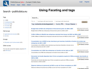 Using Faceting and tags
 