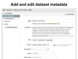 Add and edit dataset metadata

 